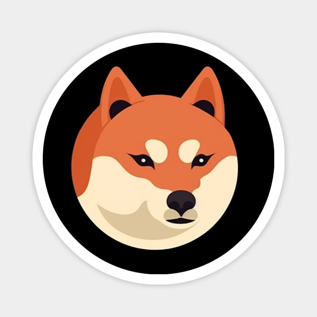 Cute Minimal Shiba Inu dog, Shiba Lover Magnet by logiamerch